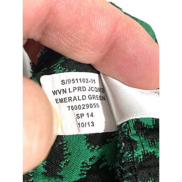 Banana Republic Mini Skirt 10P Pleated Leopard Jacquard Black Green Y2K VTG Boho - Picture 9 of 9